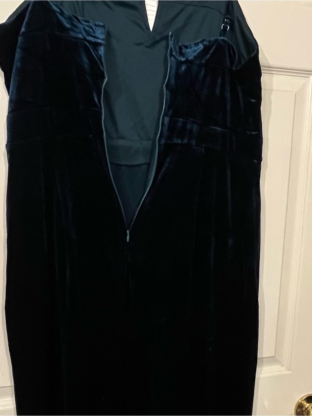NWOT Velvet Wide-Leg Jumpsuit in Deep Green - Picture 5 of 6